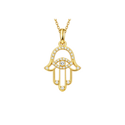 Pendentif diamants synthétiques ronds 0.22 carat or jaune 14 carats Sarah